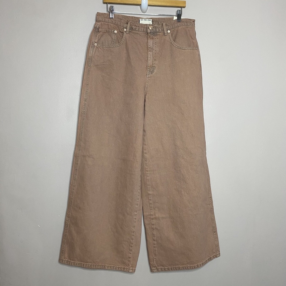 Free People Brown Wide Leg Jeans